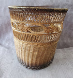 Woven Wicker Waste Basket