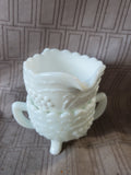 Milk Glass Grapevine Creamer and Sugar Set