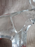 Kosta Boda Style Clear Glass Elephant Paperweight