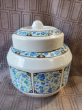 Ceramic White and Blue Rose Ginger Jar