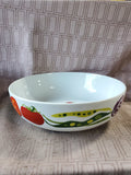 5 Piece Crate & Barrel Jane Dixon Vegetable Motif Salad Serving Bowl and Salad Bowl Set