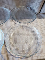 Set of 9 Pressed Glass Floral Salad Plates