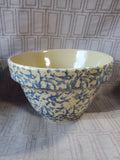 Pair of Roseville Pottery Blue Spongeware Mixing Bowls