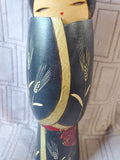 Wooden Kokeshi Doll with Black Kimono