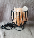 Pink Salt Metal Wire Lamp WORKS