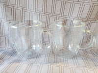 Set of 4 Bodum Bistro Clear Glass Double Wall Coffee Mugs