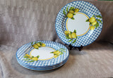 Set of 4 Colonial Williamsburg Melamine Lemon Dinner Plates