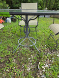 5-Piece Metal and Mesh Outdoor Dining Set w/Rocking Chairs
