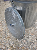 31 Gal Galvanized Trash Can w/Lid and Bird Seed Dispensing Container
