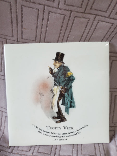 (C) Charles Dickens Ceramic "Trotty Veck" Character Tile