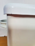 White Metal Laundry Soap Powder Container with Scoop
