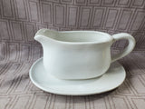 White Ceramic Gravy Boat and Saucer