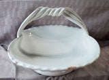 White Glazed Ceramic Bowl with Handle