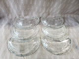 Set of 6 Clear Glass Crescent Shaped Plates