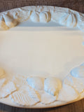 White Embossed Fruit Ceramic Serving Platter