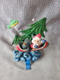 Resin and Metal Santa Fishing with Bear Stocking Holder
