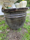 Large Brown Mesh Reinforced Terracotta Planter w/Dirt (read description)
