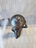 (C) Hand Carved Ebony Wood African Folk Art Statue
