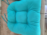 Pair of Teal Seat Cushions w/Ties