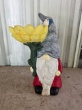Gnome Sunflower Bird Bath (Painted Ceramic?)
