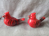 Pair of Red Cardinal Salt and Pepper Shakers