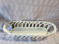 Eucalyptus Stoneware Cream Colored Bread Basket