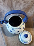 Villery & Boch Blue and White Enamel Tea Kettle