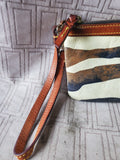 Dooney & Bourke Zebra Print Leather Wristlet