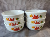 Set of 6 Royal Norfolk Autumn Leaf Ceramic Bowls