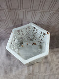 White Ceramic Hexagonal Candle Holder