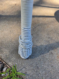 White All Weather Wicker Table w/36" Glass Top