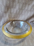 Clear Glass and Gold Toned Rim Candy Bowl