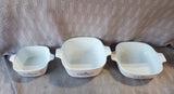 Lot of 3 Corning Ware "Blue Cornflower" Dishes
