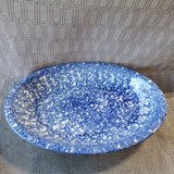 Stovit Blue Spongeware Oblong Serving Bowl