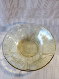 Vintage Yellow Depression Glass Serving Bowl