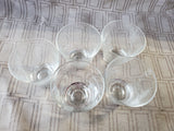 Set of 5 Etched Glass Old Fashioned Whiskey Glasses