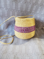 (A) Hand Woven African Folk Art Shopping Basket