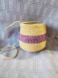 (A) Hand Woven African Folk Art Shopping Basket