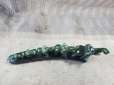 Carved Green Stone Elephants in Line Figurine