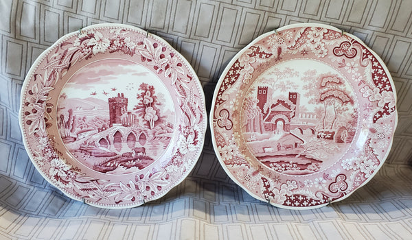 Pair of Spode Archive Collection Traditions Series Transferware Wall Hanging Plates