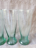 Set of 4 Green Glass Beer Glasses
