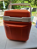 Vintage Sears Orange Cooler w/Aluminum Handles