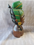 Vintage Carved Wood African Woman Sculpture