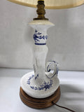 Blue and White Ceramic Candle Style Lamp, Works