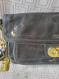 Coach Legacy Hamptons Lindsey Black Turnlock Large Leather Wristlet No. D0893-12450