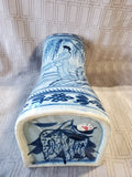 Asian Inspired Blue and White Porcelain Pillow