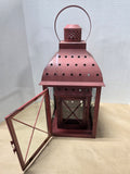 Colonial Williamsburg Red Metal  Lanterns - Three Piece Set (A)