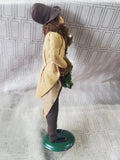 Signed Byers' Choice Caroler Man Holding Garland Figurine