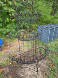 Large Vintage Black Wrought Iron Scroll Work Plant Display Unit