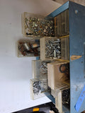Metal Storage Container w/Small Plastic Drawers Full of Assorted Hardware